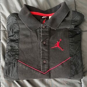 Nike Vintage 90s Jumpman Short Sleeve Polo Sweatshirt Size Medium